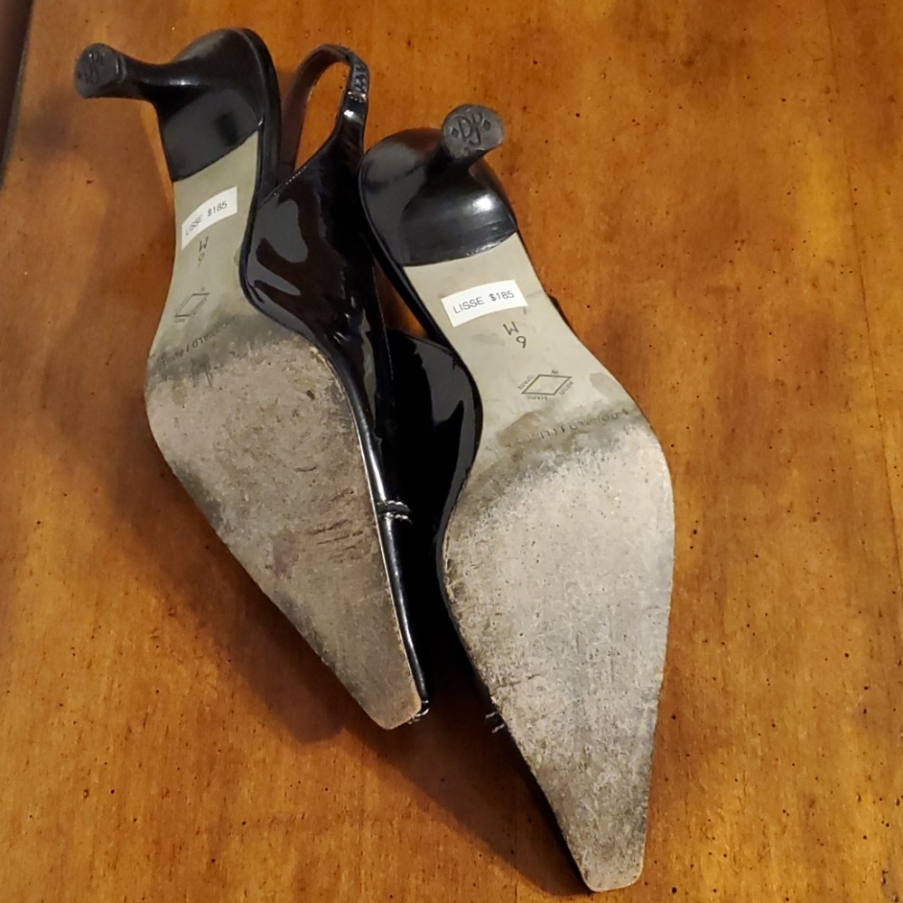 Donald Pliner black patent leather heels, size 6 - Picture 6 of 6